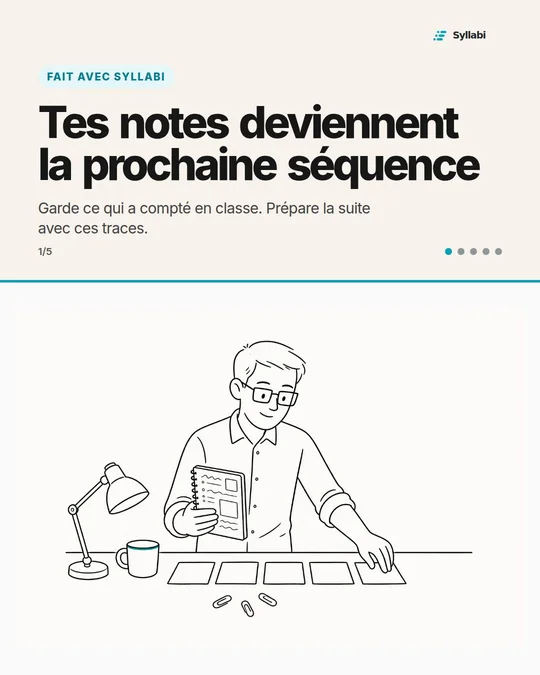 Couverture de la publication Syllabi : Tes notes de classe peuvent déjà orienter la suite.